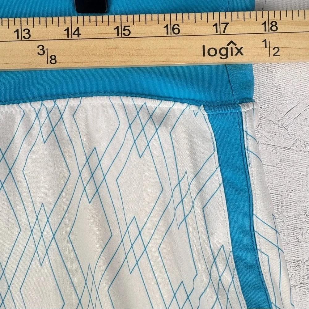 Nike Dri-Fit White and Blue Geometric Tennis Golf Skirt Stretchy Sz Large